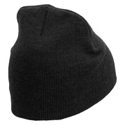 Special Embroidered 8 Inch Short Beanie - Black OSFM