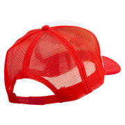 Orange Falling Star Embroidered Summer Foam Mesh Trucker Cap - Red-White OSFM