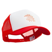 Orange Falling Star Embroidered Summer Foam Mesh Trucker Cap - Red-White OSFM