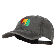 Guinea Map Flag Embroidered Washed Cap