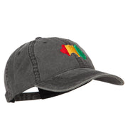 Guinea Map Flag Embroidered Washed Cap