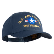 U.S. Airforce Veteran with Roundel Embroidered Retro Cotton Blend Snapback Cap - Navy OSFM