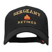 Sergeant Retired Embroidered Solid Cotton Twill Low Profile Strap Cap