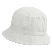 Never Give Up Embroidered Pigment Dyed Bucket Hat - White OSFM