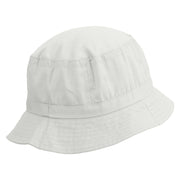 Never Give Up Embroidered Pigment Dyed Bucket Hat - White OSFM