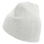 Special Embroidered 8 Inch Short Beanie - White OSFM