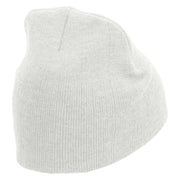 Special Embroidered 8 Inch Short Beanie - White OSFM