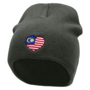 Malaysia Embroidered 8 Inch Short Beanie - Dk-Grey OSFM