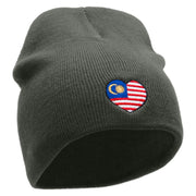 Malaysia Embroidered 8 Inch Short Beanie - Dk-Grey OSFM