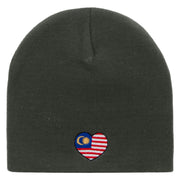 Malaysia Embroidered 8 Inch Short Beanie - Dk-Grey OSFM