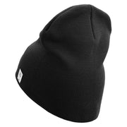 Once A Marine Always a Marine Symbol Embroidered 8 Inch Solid Knit Short Beanie Made in USA - Black OSFM