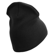Once A Marine Always a Marine Symbol Embroidered 8 Inch Solid Knit Short Beanie Made in USA - Black OSFM
