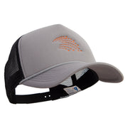 Orange Falling Star Embroidered Summer Foam Mesh Trucker Cap - Grey-Black OSFM