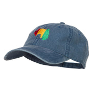 Guinea Map Flag Embroidered Washed Cap