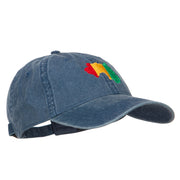 Guinea Map Flag Embroidered Washed Cap