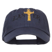 Easter Cross Embroidered Low Cap