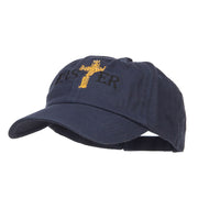 Easter Cross Embroidered Low Cap