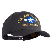 U.S. Airforce Veteran with Roundel Embroidered Retro Cotton Blend Snapback Cap - Charcoal OSFM