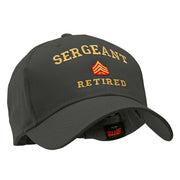 Sergeant Retired Embroidered Solid Cotton Twill Low Profile Strap Cap