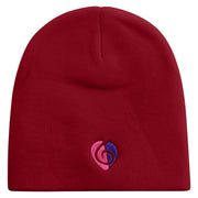 Clef Guitar Pick Embroidered 8 inch Acrylic Short beanie - Red OSFM