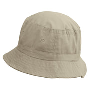 Never Give Up Embroidered Pigment Dyed Bucket Hat - Natural OSFM