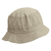 Never Give Up Embroidered Pigment Dyed Bucket Hat - Natural OSFM