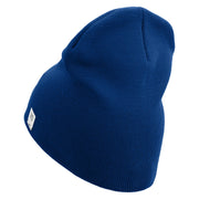 Once A Marine Always a Marine Symbol Embroidered 8 Inch Solid Knit Short Beanie Made in USA - Royal-Blue OSFM