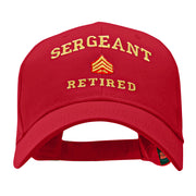 Sergeant Retired Embroidered Solid Cotton Twill Low Profile Strap Cap