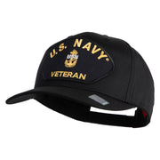 Navy USN Veteran Patched Solid Cotton Twill Cap - Black OSFM
