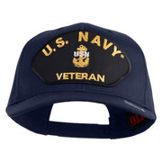 Navy USN Veteran Patched Solid Cotton Twill Cap - Navy OSFM