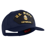Navy USN Veteran Patched Solid Cotton Twill Cap - Navy OSFM