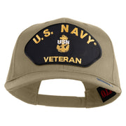 Navy USN Veteran Patched Solid Cotton Twill Cap - Khaki OSFM