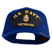 Navy USN Veteran Patched Solid Cotton Twill Cap - Royal OSFM