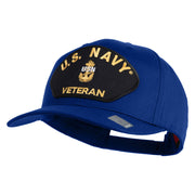 Navy USN Veteran Patched Solid Cotton Twill Cap - Royal OSFM