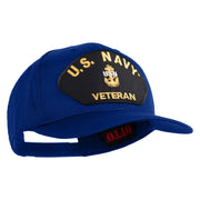 Navy USN Veteran Patched Solid Cotton Twill Cap - Royal OSFM