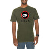 Ninja Logo Embroidered Unisex Lane Seven Ring Spun Cotton Vintage Short Sleeve Crewneck Tee Shirt - Vintage-Olive XS