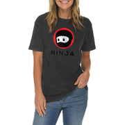 Ninja Logo Embroidered Unisex Lane Seven Ring Spun Cotton Vintage Short Sleeve Crewneck Tee Shirt - Vintage-Black XS