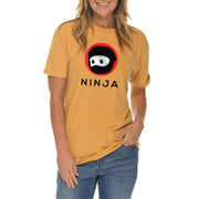 Ninja Logo Embroidered Unisex Lane Seven Ring Spun Cotton Vintage Short Sleeve Crewneck Tee Shirt - Vintage-Mustard XS