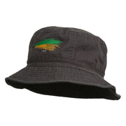 Fly Fishing Embroidered Washed Cotton Bucket Hat