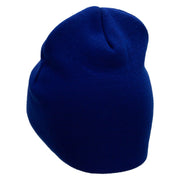 Baseball Swing Embroidered 8 Inch Short Beanie - Royal OSFM