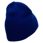 Baseball Swing Embroidered 8 Inch Short Beanie - Royal OSFM