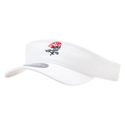 Magical Rose Embroidered Brushed Sports Visor - White OSFM