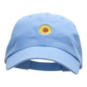 Sunflower Head Embroidered Low Profile Dyed Cotton Twill Cap