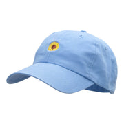 Sunflower Head Embroidered Low Profile Dyed Cotton Twill Cap