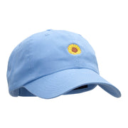 Sunflower Head Embroidered Low Profile Dyed Cotton Twill Cap