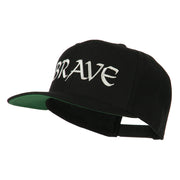 Brave Embroidered Flat Bill Cap