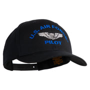 US Air Force Pilot Embroidered Retro Cotton Blend Snapback Cap - Navy OSFM