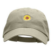 Sunflower Head Embroidered Low Profile Dyed Cotton Twill Cap