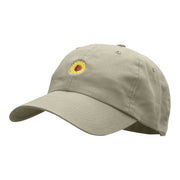 Sunflower Head Embroidered Low Profile Dyed Cotton Twill Cap