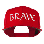 Brave Embroidered Flat Bill Cap